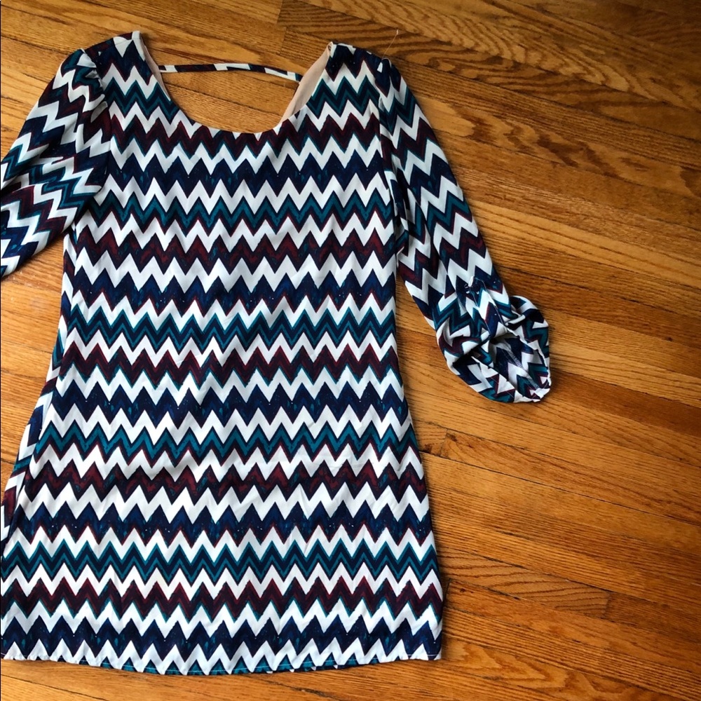 Speckless Chevron Print Dress